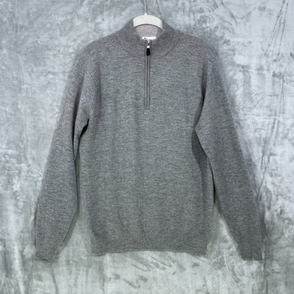 Peter Millar Crown Comfort Cashmere Blend Men's Size M 1/4 Zip Pullover Gray